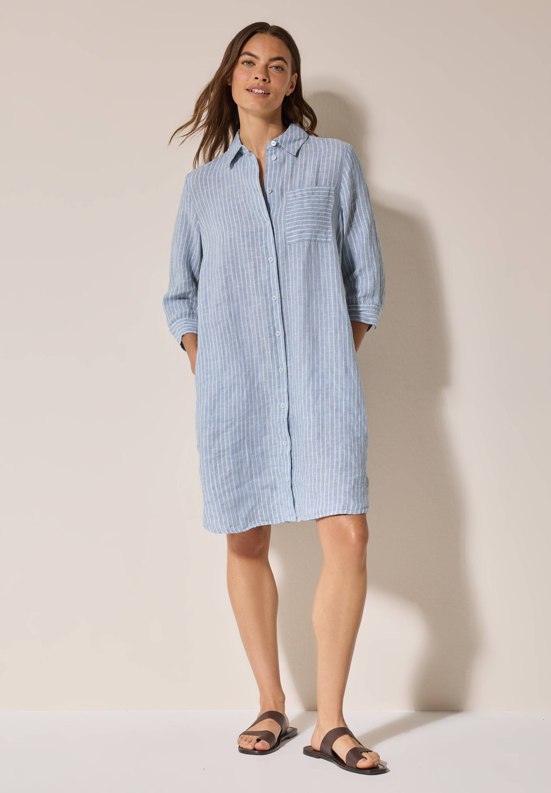 Cecil Blusenkleid Brusttasche mit 3/4-Arm und im Streifen-Look von cecil