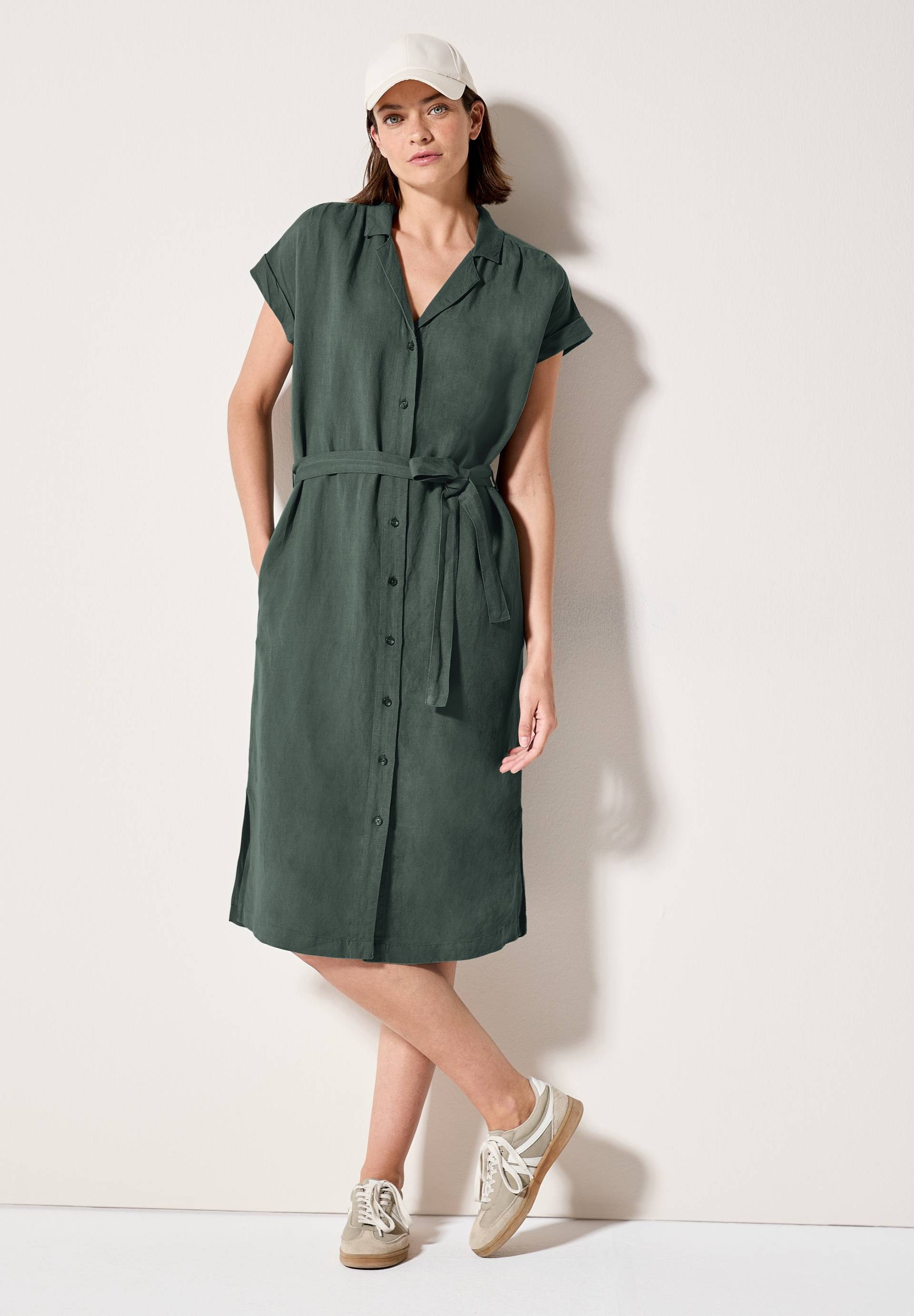 Cecil Blusenkleid Eingrifftaschen aus sommerlicher Qualität mit Leinen von cecil