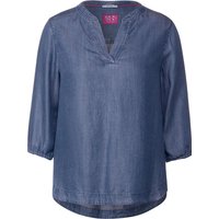 Cecil Damen 3/4 Arm Bluse Lyocell mid blue wash M von cecil