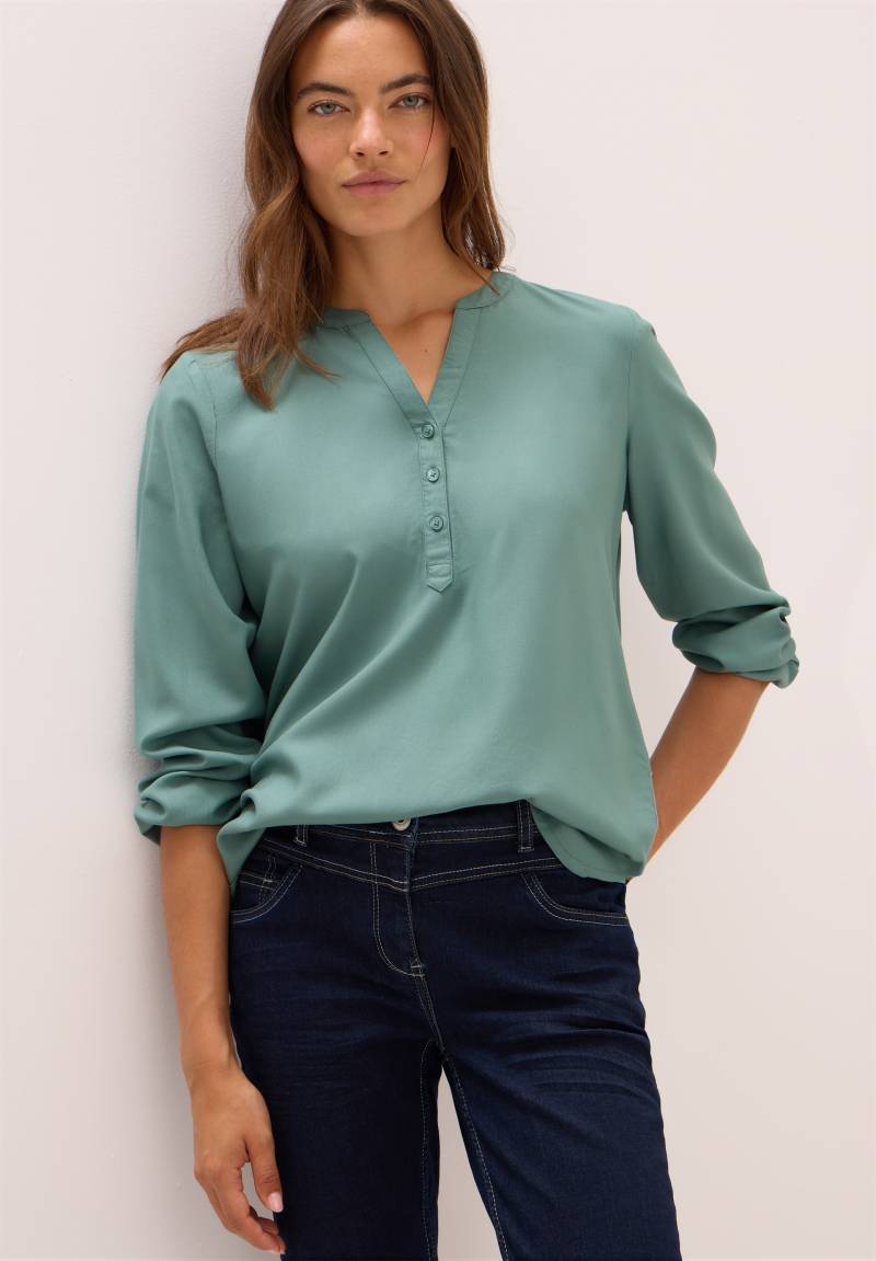 Cecil Langarmbluse Tunika, Split Neck mit dekorativer Knopfleiste von cecil