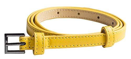 Hochwertiger Damen Gürtel 1cm breit für Hüfte & Taille mit beweglicher Zusatz-Schnalle - geeignet für Rock, Hose und Kleider, Farbe:gelb, Gürtellänge:70-84 cm Hochwertiger Damen Gürtel 1cm breit für Hüfte & Taille mit beweglicher Zusatz-Schnalle - geeignet für Rock, Hose und Kleider, Farbe:gelb, Gürtellänge:70-84 cm von cecilia&bens