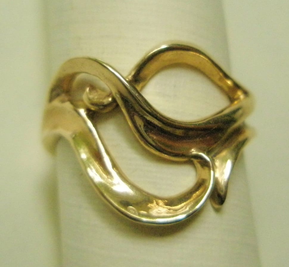 14 Karat Gold Freiform Wirbel Design Ring 14 Karat Gold Freiform Wirbel Design Ring von cedarislandartist