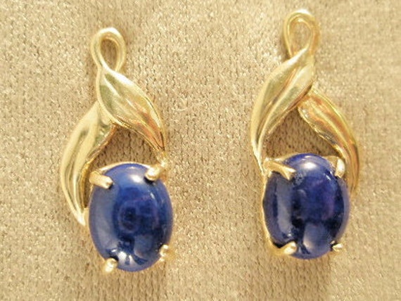 14 Karat Goldohrstecker Mit Ovalen Lapis Lazuli von cedarislandartist