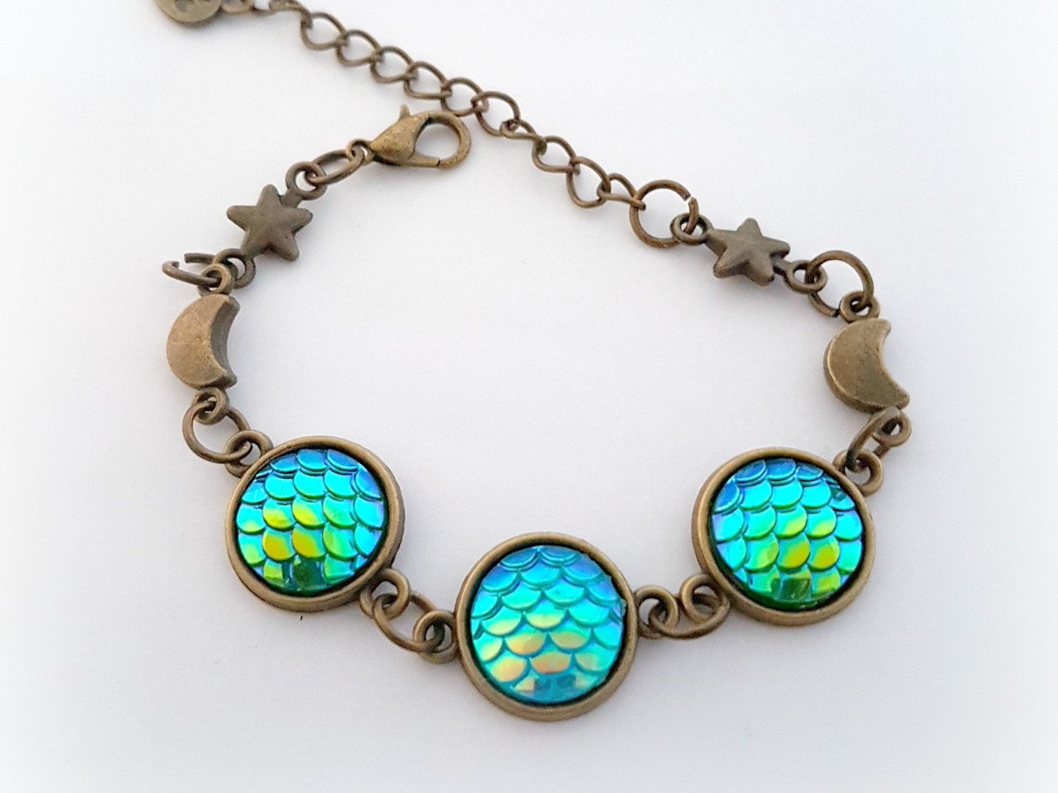 Mond Und Sterne Dragon Maßstab Armband, Mittelalterlichen Fantasy-Meerjungfrau-Armband Mond Und Sterne Dragon Maßstab Armband, Mittelalterlichen Fantasy-Meerjungfrau-Armband von celdeconail