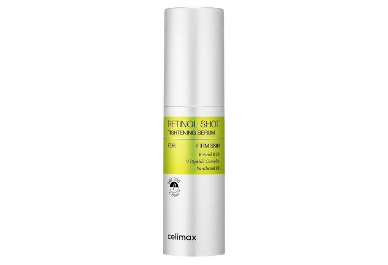 celimax Gesichtsserum The Vita-A Retinol Shot Tightening Serum – Gesichtsserum mit 0,1 % Retinol, 9-Peptid-Komplex, Panthenol, Allantoin & Vitamin E, verfeinert das Hautbild, strafft sichtbar, 30 ml, K-Beauty von celimax