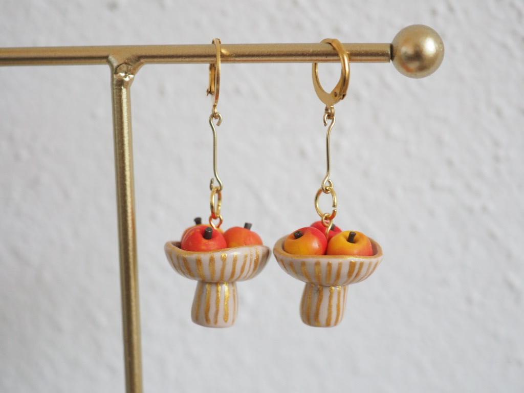 Apfelschalen Anhänger Ohrringe/Boucles D'oreilles Coupe Aux Pommes von celinebricole