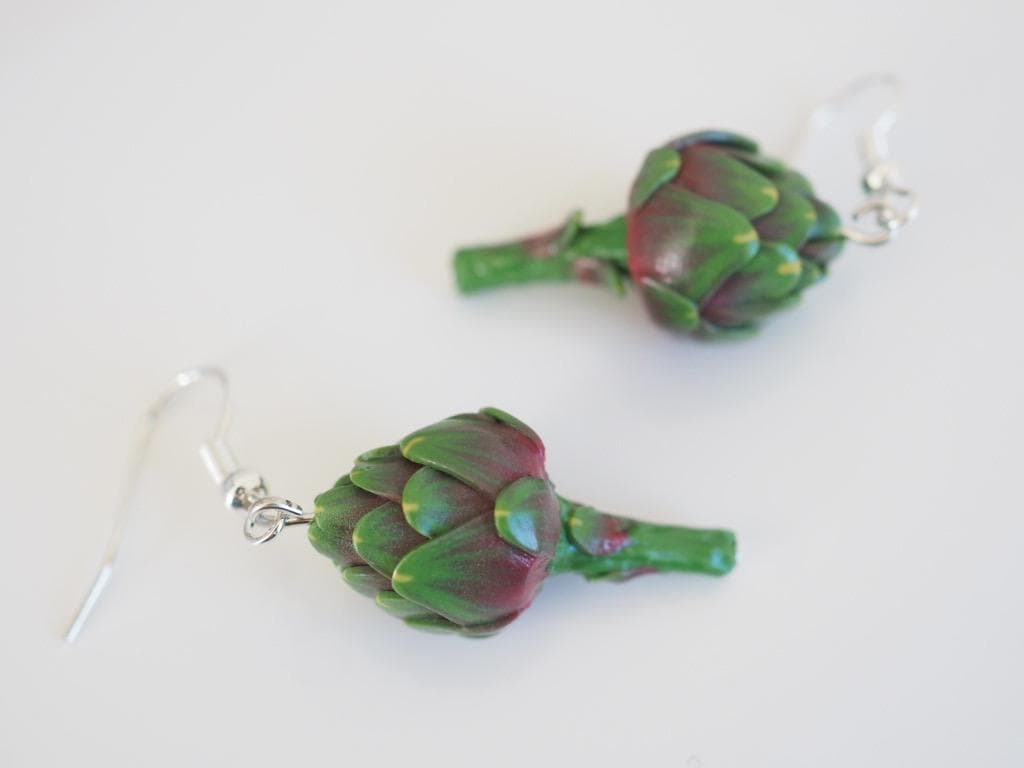 Artischocke Ohrringe Polymer Clay Und Rotguss Oder Altes Kupfer Gehäkelt von celinebricole