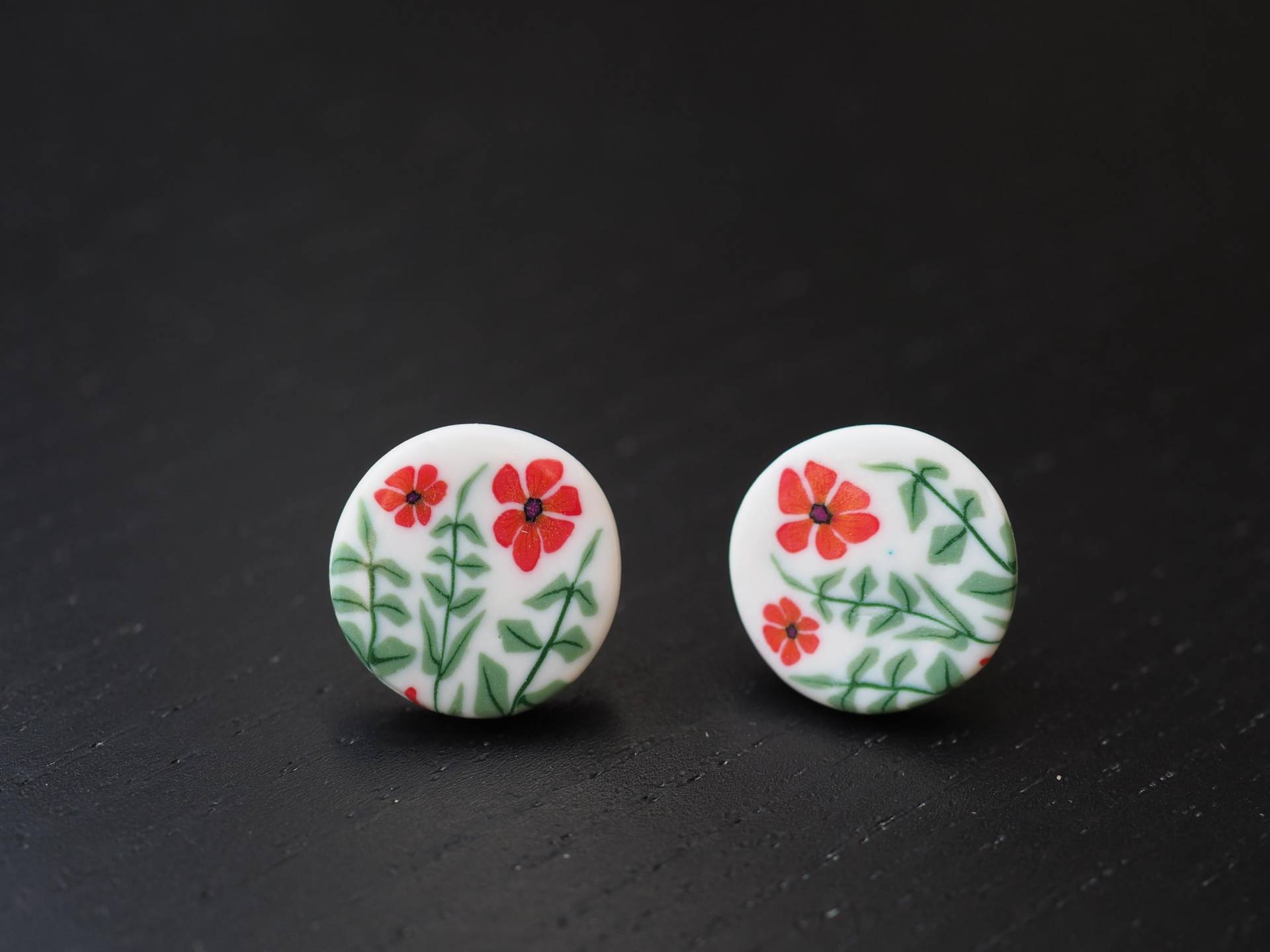 Blumen Und Farn Polymer Clay Statement Ohrstecker von celinebricole
