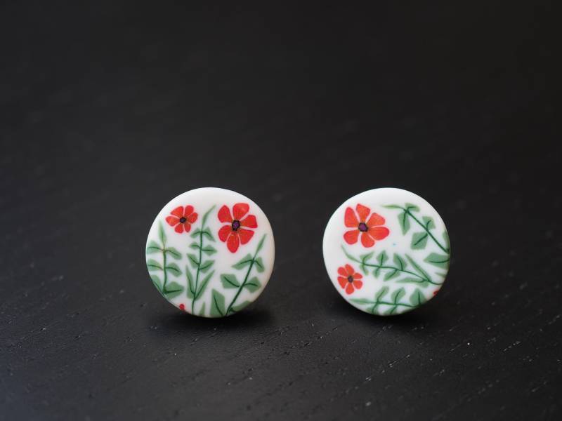 Blumen Und Farn Polymer Clay Statement Ohrstecker Blumen Und Farn Polymer Clay Statement Ohrstecker von celinebricole