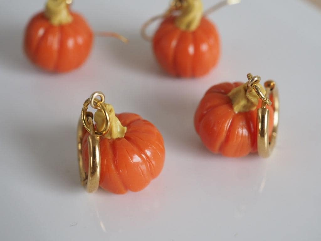Kürbis Ohrringe Polymer Clay Und Goldfarbe Creolen Oder Haken von celinebricole