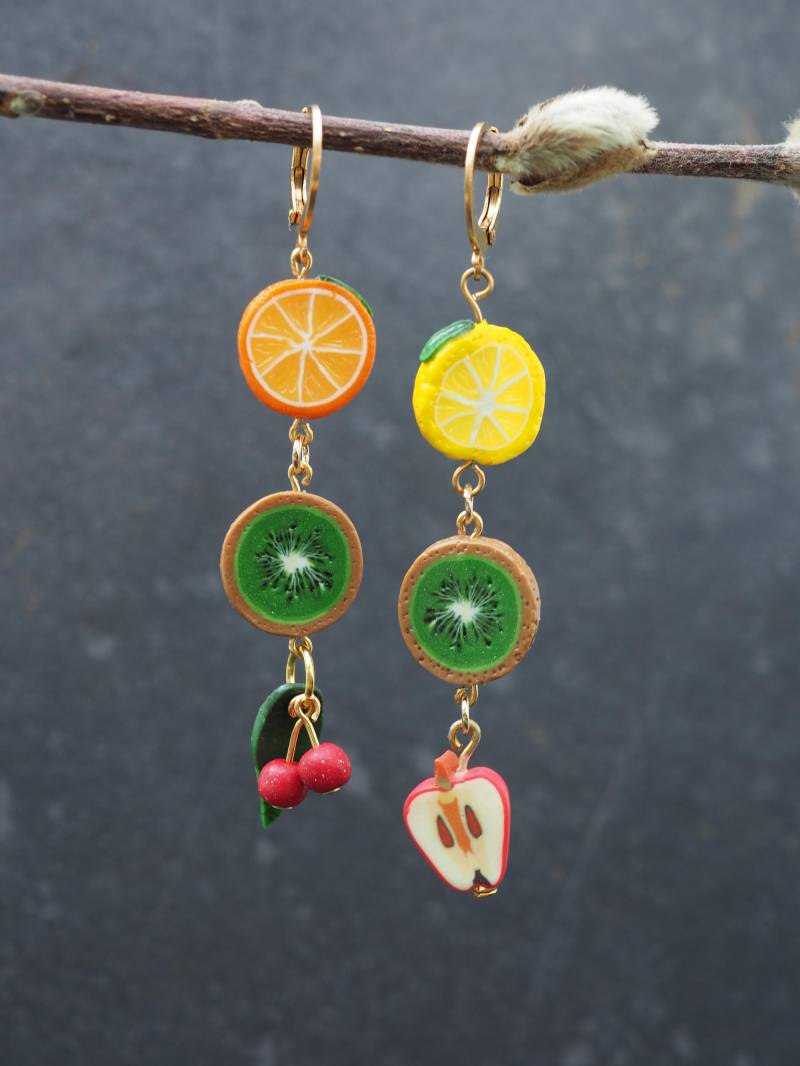 Obststücke Huggie Anhänger Ohrringe/Pendants Aux Multiples Fruits Obststücke Huggie Anhänger Ohrringe/Pendants Aux Multiples Fruits von celinebricole