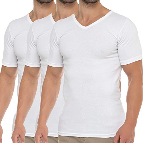 Celodoro Herren Business T-Shirt V-Neck (3er Pack) - Weiß S von Celodoro