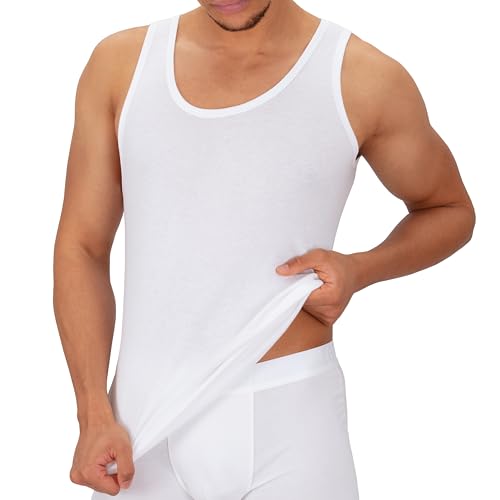 Celodoro Unterhemd Herren 5er Pack (weiß, Größe 4XL) - Feinripp Tank-Top aus 100% Baumwolle - Achselshirts, Trägershirts & Unterhemden für Männer von Celodoro