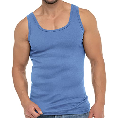 Celodoro Herren Business Tank Top (1 Stück) Achselhemd aus Baumwolle - Carolina Blue 3XL von Celodoro