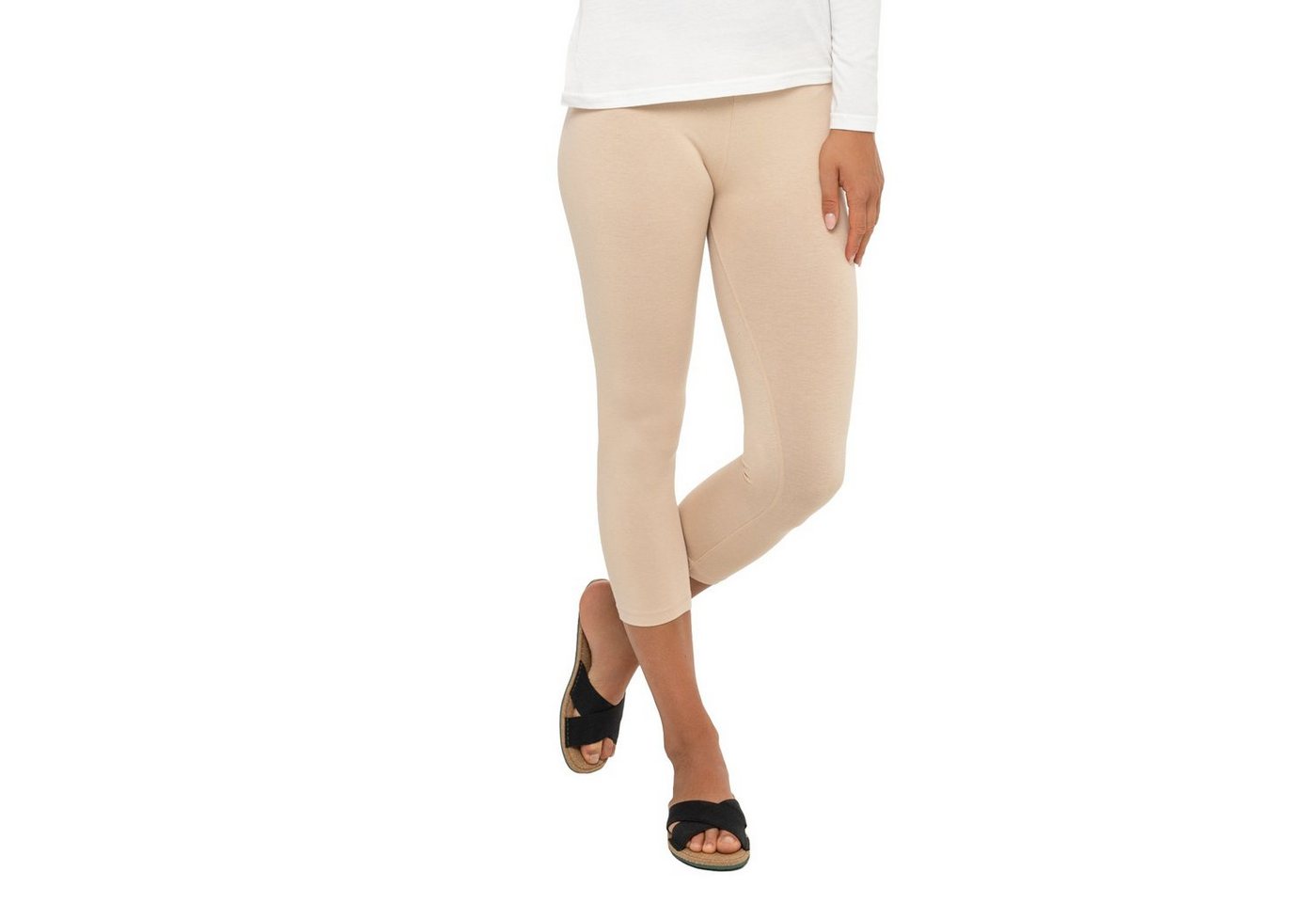 celodoro 3/4-Leggings Damen Leggings (3/4 Capri) Stretch-Jersey Hose aus Baumwolle von celodoro