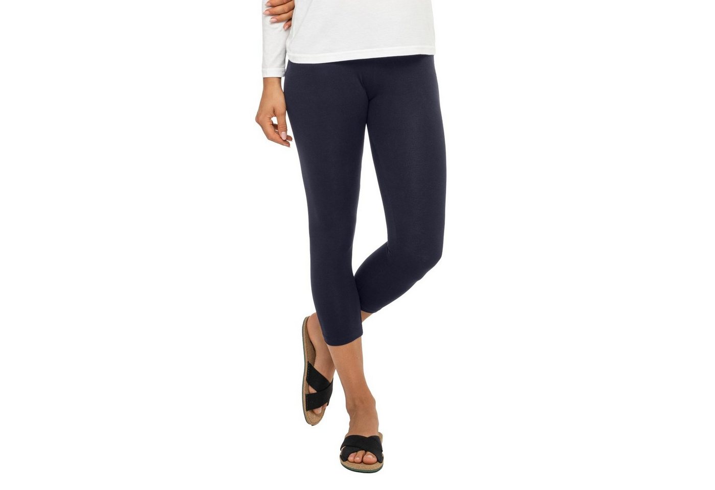 celodoro 3/4-Leggings Damen Leggings (3/4 Capri) Stretch-Jersey Hose aus Baumwolle von celodoro