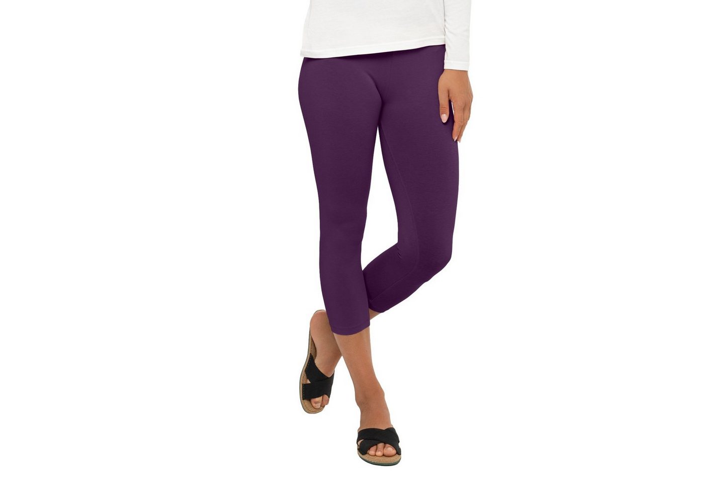 celodoro 3/4-Leggings Damen Leggings (3/4 Capri) Stretch-Jersey Hose aus Baumwolle von celodoro