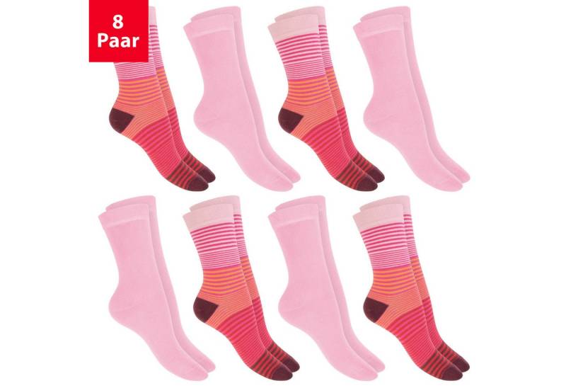 celodoro Basicsocken Damen Socken (8 Paar) mit Ringel-/Blockstreifen & Komfortbund von celodoro