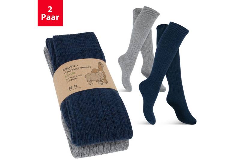 celodoro Freizeitsocken Damen & Herren Wollsocken & Kniestrümpfe mit Alpaka von celodoro