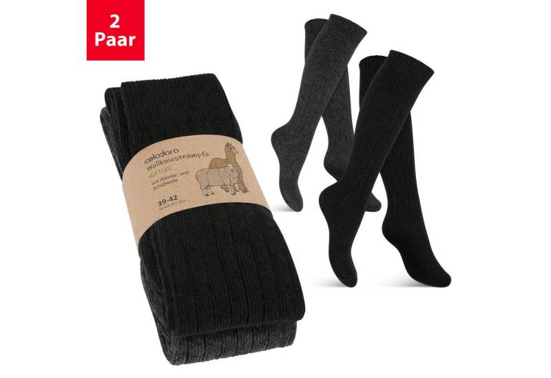celodoro Freizeitsocken Damen & Herren Wollsocken & Kniestrümpfe mit Alpaka von celodoro