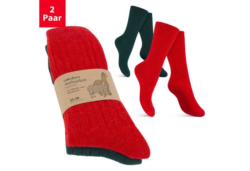 celodoro Freizeitsocken Damen & Herren Wollsocken & Kniestrümpfe mit Alpaka von celodoro
