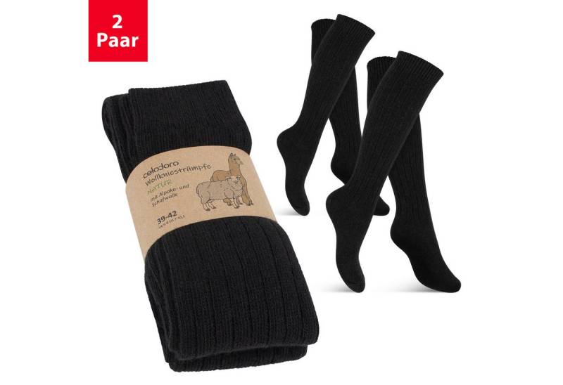 celodoro Freizeitsocken Damen & Herren Wollsocken & Kniestrümpfe mit Alpaka von celodoro