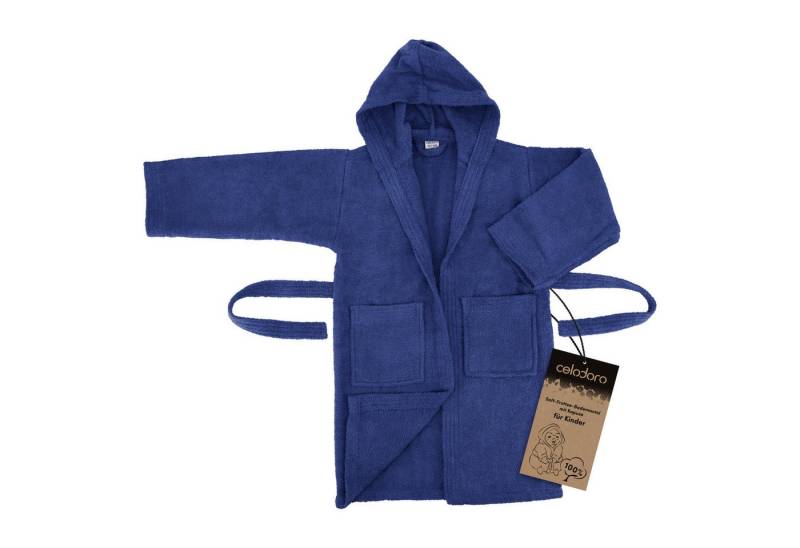 celodoro Kinderbademantel Kinder Bademantel mit Kapuze für Mädchen und Jungen weiche Baumwolle von celodoro