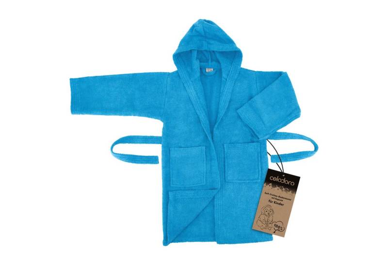 celodoro Kinderbademantel Kinder Bademantel mit Kapuze für Mädchen und Jungen weiche Baumwolle von celodoro
