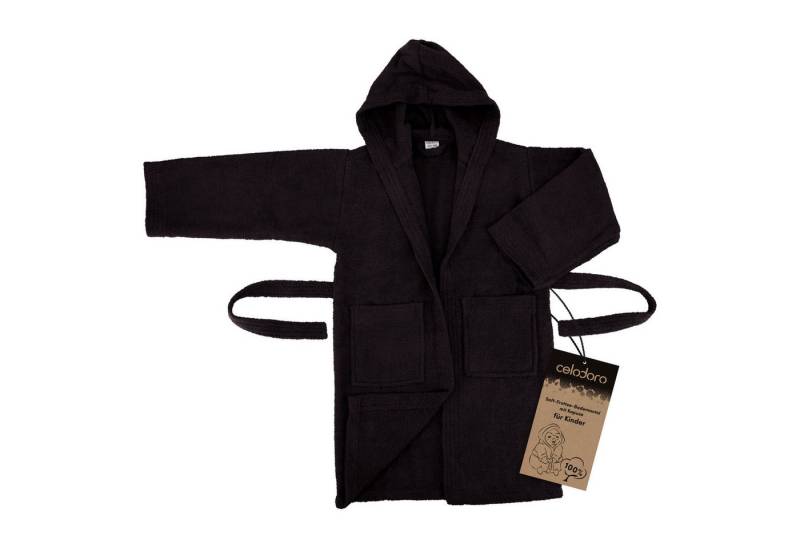 celodoro Kinderbademantel Kinder Bademantel mit Kapuze für Mädchen und Jungen weiche Baumwolle von celodoro