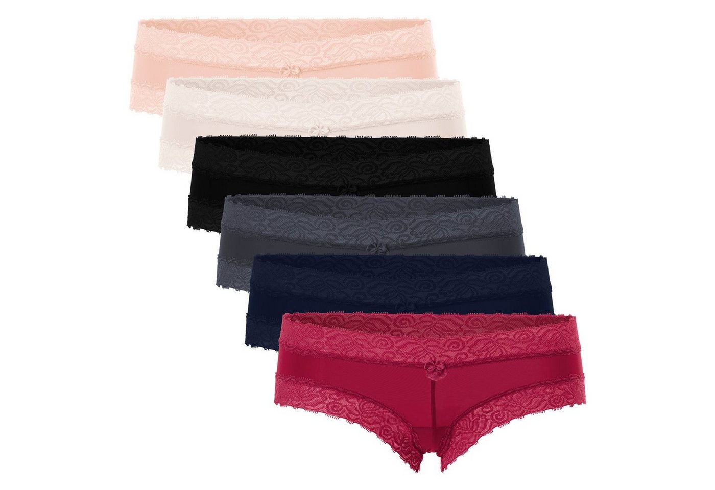 celodoro Panty Damen Hipster Panty mit Spitze (6er Pack) Dessous Slip von celodoro