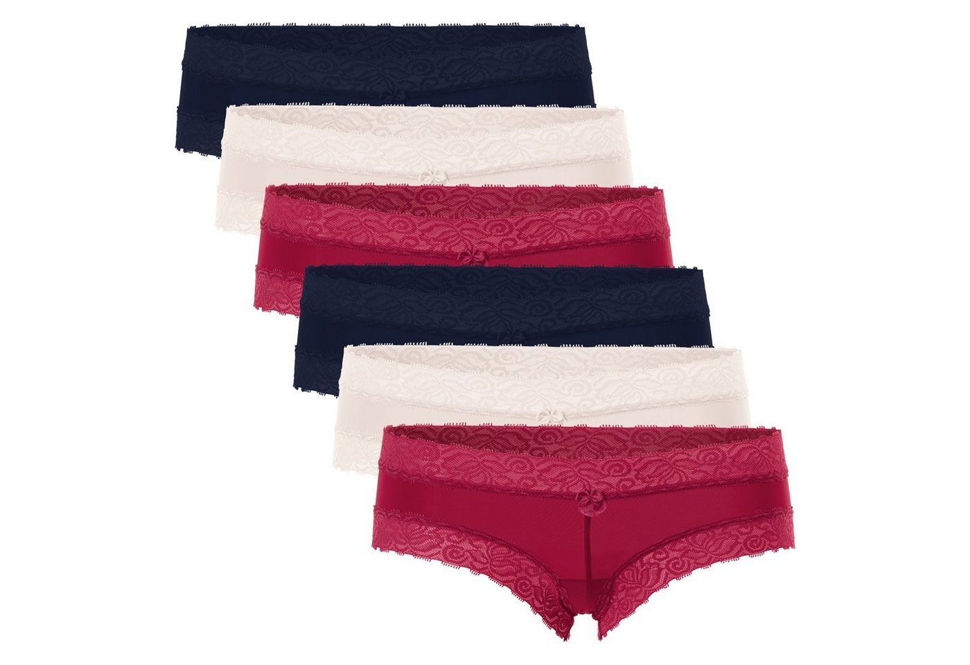 celodoro Panty Damen Hipster Panty mit Spitze (6er Pack) Dessous Slip von celodoro