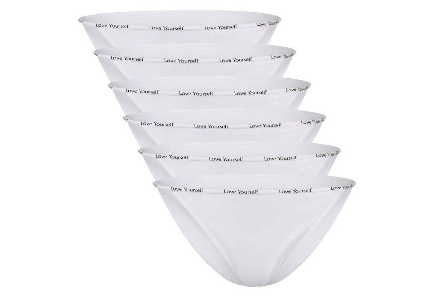 celodoro Slip Damen Slip (6er Pack) mit Ziergummi und Schriftzug von celodoro