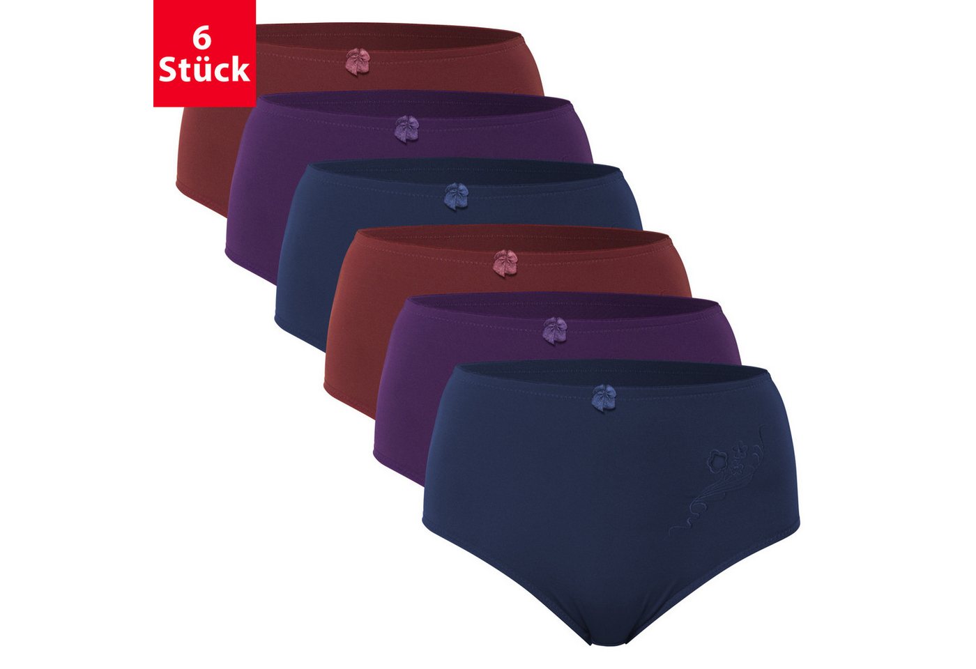 celodoro Slip Damen Taillenslip (6er Pack) Microfaser-Slip mit Stickerei von celodoro