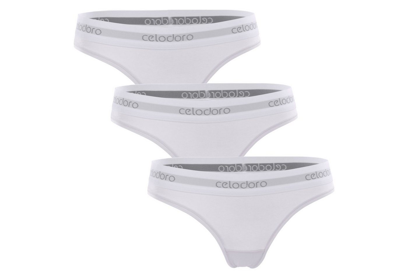 celodoro Tanga Damen Tanga, Webgummi-Bund (3er Pack) Sport Mini-Slip von celodoro