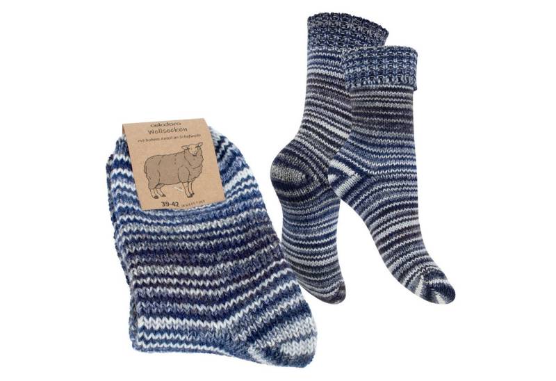 celodoro Umschlagsocken Damen & Herren Mouline Wollsocken mit Umschlag von celodoro