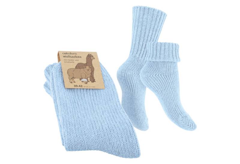 celodoro Umschlagsocken Damen & Herren Mouline Wollsocken mit Umschlag von celodoro