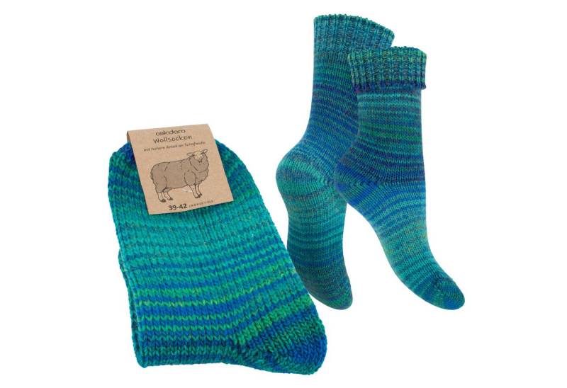 celodoro Umschlagsocken Damen & Herren Mouline Wollsocken mit Umschlag von celodoro