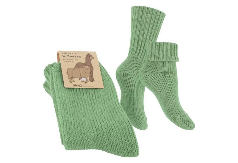 celodoro Umschlagsocken Damen & Herren Mouline Wollsocken mit Umschlag von celodoro