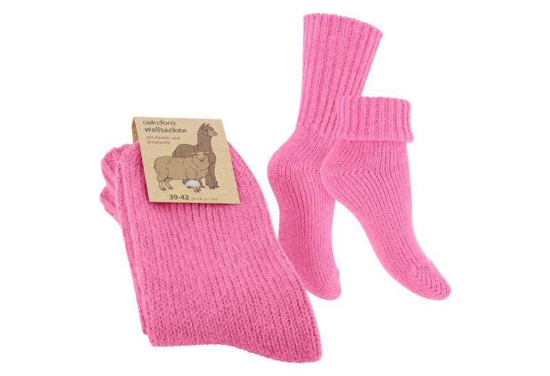 celodoro Umschlagsocken Damen & Herren Mouline Wollsocken mit Umschlag von celodoro