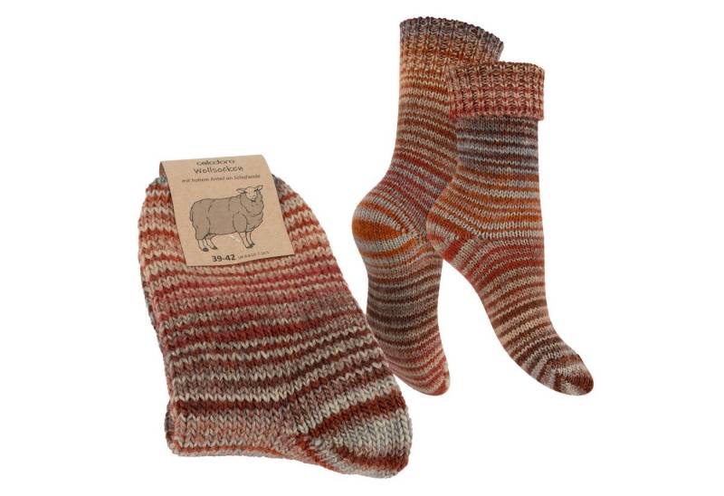 celodoro Umschlagsocken Damen & Herren Mouline Wollsocken mit Umschlag von celodoro