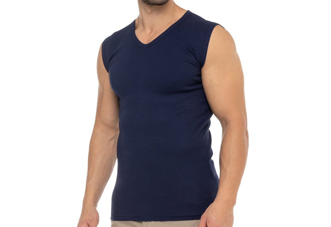 celodoro Unterhemd Herren Business Muskelshirt V-Neck, Feinripp, Baumwolle von celodoro