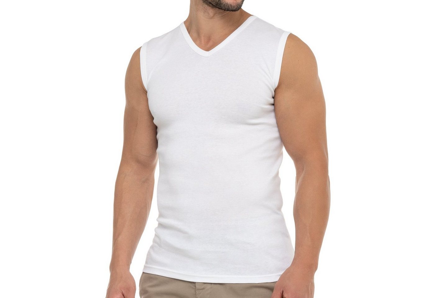 celodoro Unterhemd Herren Business Muskelshirt V-Neck, Feinripp, Baumwolle von celodoro