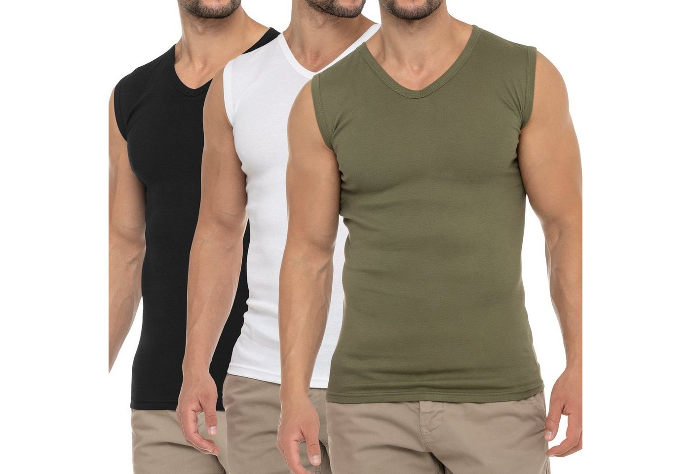 celodoro Unterhemd Herren Business Muskelshirt V-Neck (3er Pack) Muscle Shirt von celodoro