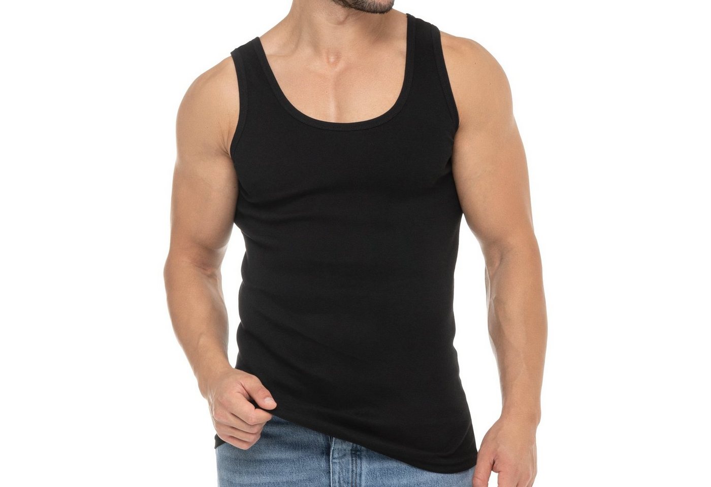 celodoro Unterhemd Herren Feinripp Tank Top (4er Pack) - Unterhemd ohne Naht von celodoro