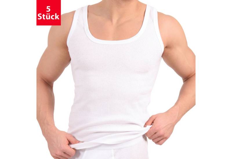 celodoro Unterhemd Herren Unterhemd (5er Pack) Doppelripp Tanktop aus Baumwolle von celodoro