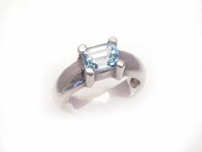 Jahrgang Sterling 925Er Silber Ring-Set Mit Blue Topaz - Größe 8, 5 925 Anweisung Ring Jahrgang Sterling 925Er Silber Ring-Set Mit Blue Topaz - Größe 8, 5 925 Anweisung Ring von celticfinds