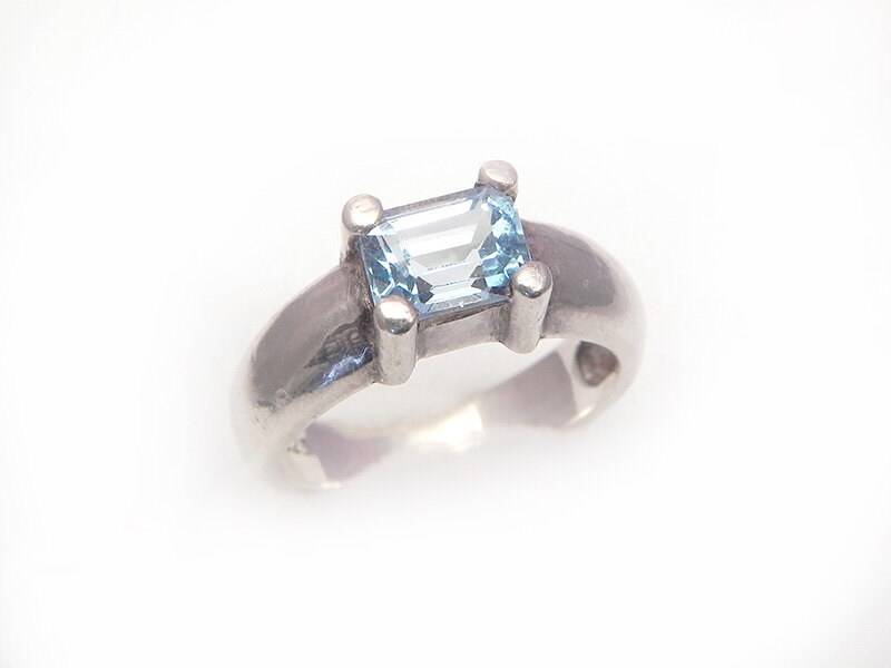 Jahrgang Sterling 925Er Silber Ring-Set Mit Blue Topaz - Größe 8, 5 925 Anweisung Ring Jahrgang Sterling 925Er Silber Ring-Set Mit Blue Topaz - Größe 8, 5 925 Anweisung Ring von celticfinds