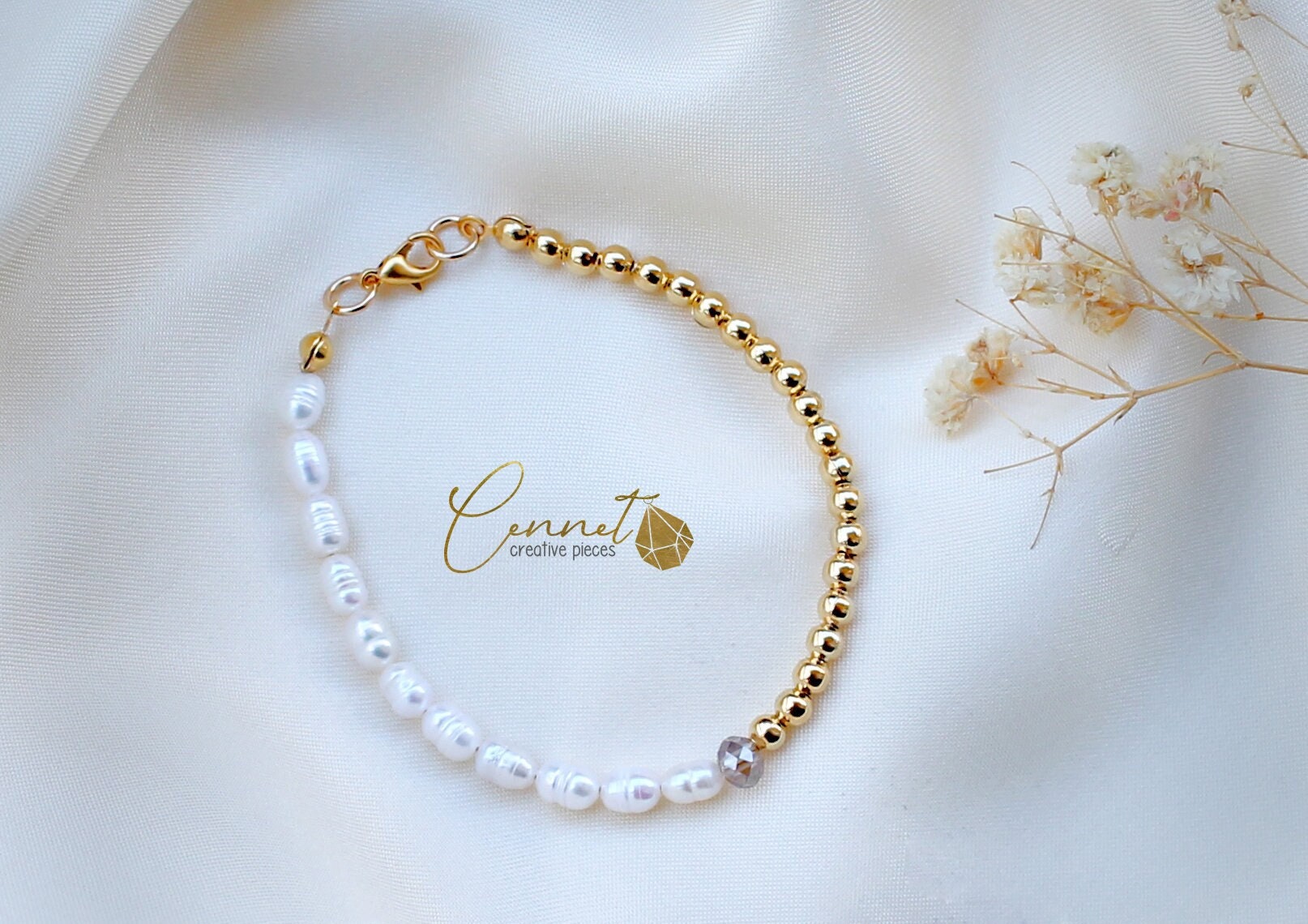Classy Glam Armband | Goldperlen 24 K Vergoldet Süßwasserperlen Zuchtperlen Kristall Kugelperlen Elegant Glasschliffperle Classy Glam Armband | Goldperlen 24 K Vergoldet Süßwasserperlen Zuchtperlen Kristall Kugelperlen Elegant Glasschliffperle von cennetcreative