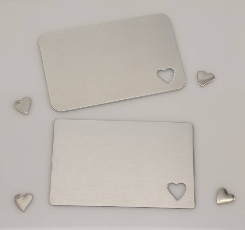 Aluminium Brieftaschen Karten Mit Herzen Bereit Zum Bestempeln von centralsupplyinc