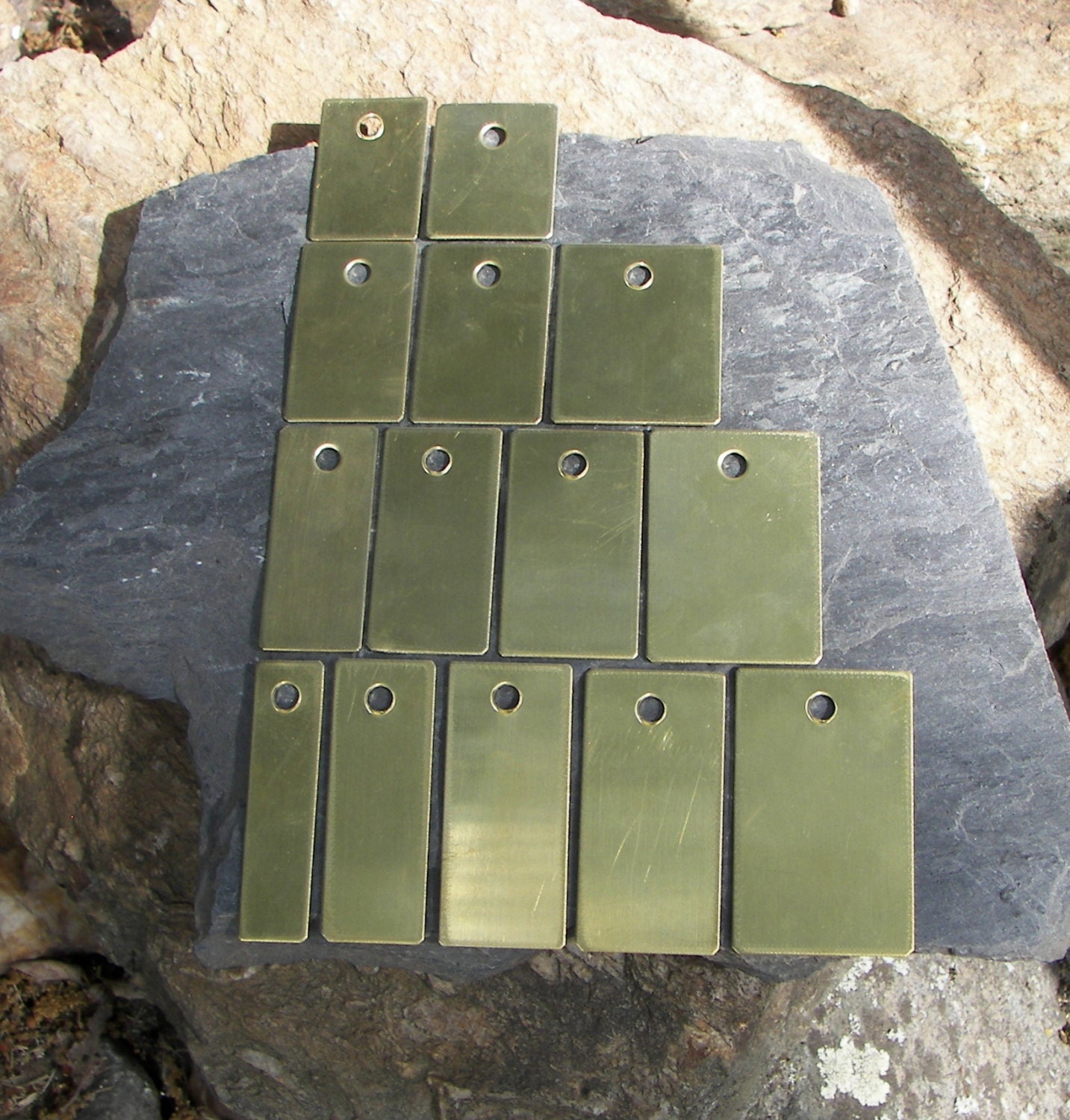 Messing Schlüsselanhänger Rohlinge 20 Gauge, Bestempelbar | 10Er Set von centralsupplyinc